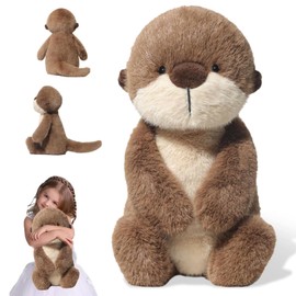 Bocguy Otter Cuddly Toy, 36 cm Otter Plush Toy, Baby Otter Cushion Cuddly Toy, Fluffy, Plush Toy for Children, Girls, Boys, Birthday Gift Cuddly Toys