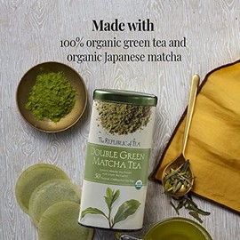 The Republic of Tea - Super Recarga De Té Matcha Verde Doble Orgánico -                                                                               