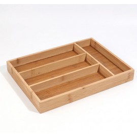 Bamboo Cutlery Drawer Organizer for Tableware – Natural Bamboo Storage Tray for Neat and Accessible Kitchen Drawers