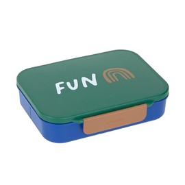 LÄSSIG Children's Lunch Box Breakfast Box BPA-Free with Removable Divider / Bento Lunch Box Little Gang Rainbow Green