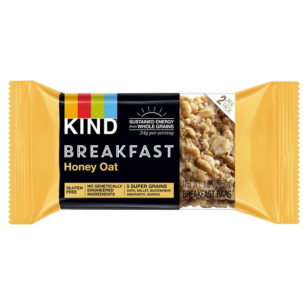 KIND Breakfast Bars, Honey Oat, Gluten Free, Non GMO, 1.8