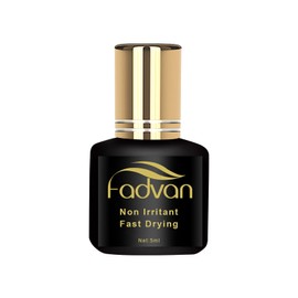 FADVAN Professional Eyelash Extension Glue - 1 Second Fast Dry, 8+ Weeks Retention, Strong Hold & Low Fume, Black Adhesive for Volume/Classic Hybrid Lashes, 5ml