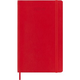 Moleskine 2023-2024 Weekly Planner, 18M, Large, Scarlet Red, Soft Cover (5 x 8.25)