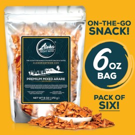Aloha Right Now Arare Rice Crackers – Hawaiian Mochi Crunch Snack Mix (6oz, Pack of 6) – Oriental Japanese Rice Crackers – Asian Party & Office Snack Variety Pack