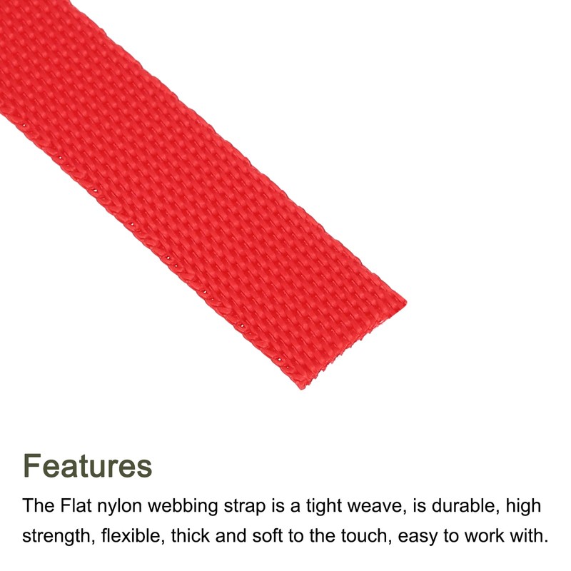 sourcing map Flat Nylon Webbing Strap 3/8 Inch 10 Yards