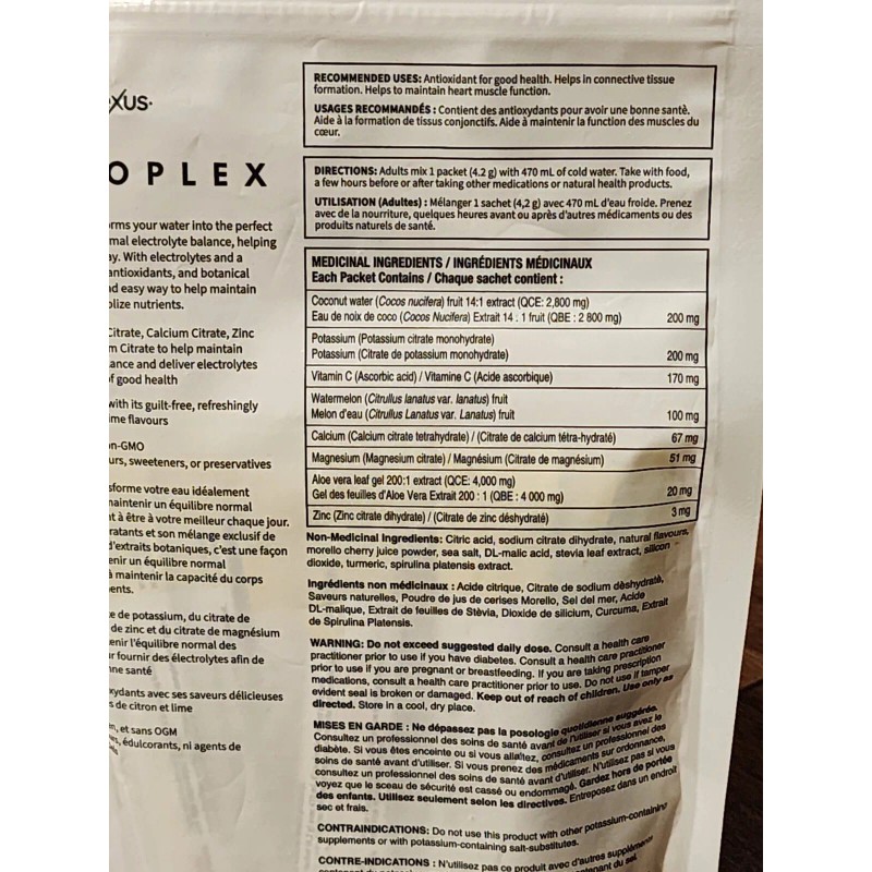 Plexus Hydroplex Hydrate Electrolyte Drink Mix Lemon Lime 20 Packets
