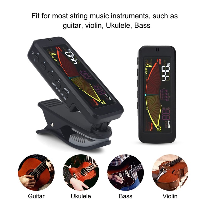 FMT-209 Clip-On Guitar Tuner Digital Tuners with Large LCD Display