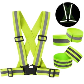 TYXHXTF Running Reflective Vest, Reflective Running Gear, Reflective Wrist Strap, Adjustable Running Safety Vest, Running Accessories for Outdoor Running, Cycling, Walking and Motorcycle Riding