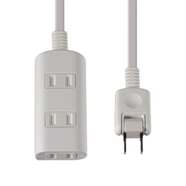 ELPA WBT-N3005B(W) Tap Run Power Strip Extension Cord 125V 0.5 m 3 Qts White