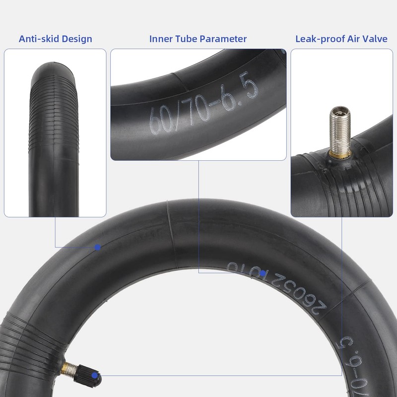 ulip (2-Pack) 60/70-6.5 Inner Tube Replacement Straight Vavle 10 Inch