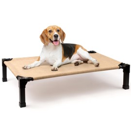 Heeyoo Elevated Dog Bed, Cooling Raised Pet Cot with Chew Proof Washable Breathable Mesh and Metal Frame, Portable Dog Cot Bed with No-Slip Feet for Outdoor or Indoor Use