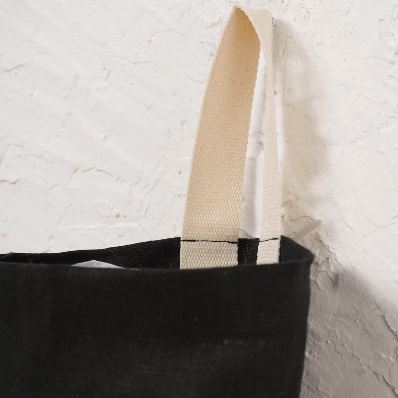 HSOFTIFY 100% Linen Plastic Bag Holder 2 Pcs with Hanging