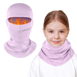 AYPOW Children's Balaclava Winter 4-12, Multifunctional Windproof Fleece Warm Ski Mask Cycling Face Mask Under Helmet Balaclava Hat with Neck Warmer for Boys Girls Winter Outdoor Sports, purple