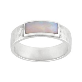 Silpada 'Wishful' Sterling Silver Mother-of-Pearl Band Ring, Size 8, Size 8