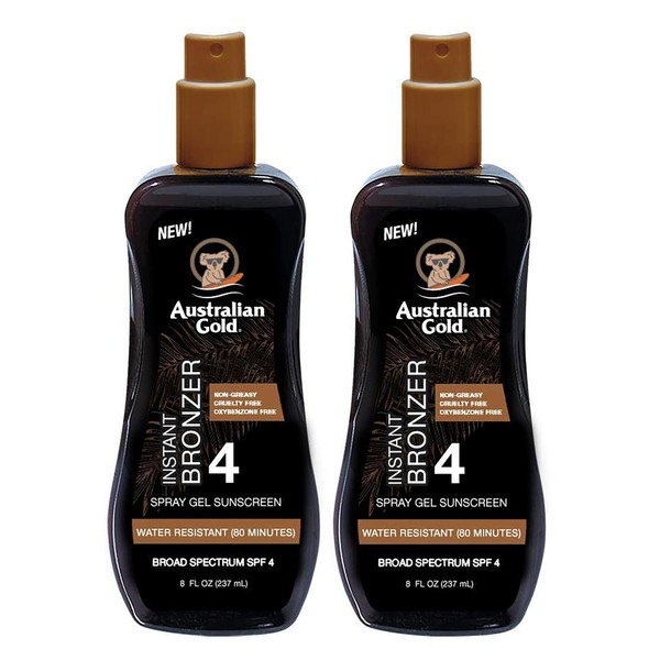 Australian Gold Spf#04 Spray Gel With Instant Bronzer 8 Ounce (235ml) (2 Pack)