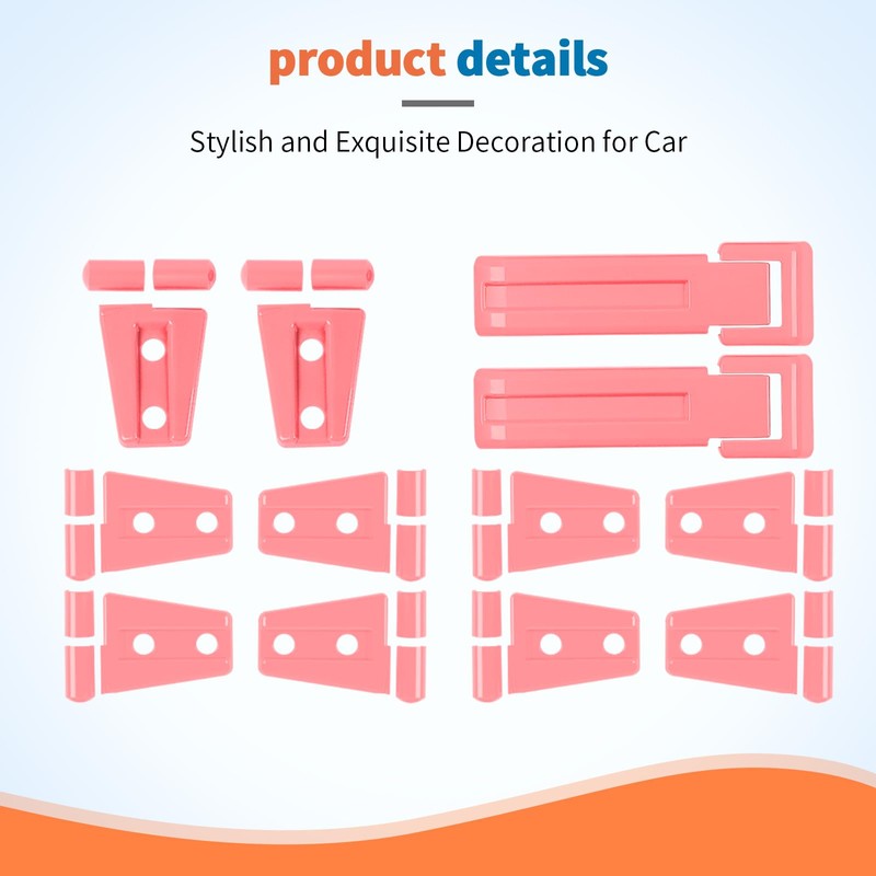 JeCar 12PCS Pink Full Set Hinge Cover Trim Kit Fit