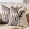 AmHoo Set of 2 Throw Pillow Covers Zebra Chenille Patchwork