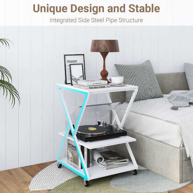 Natwind 3 Tier Printer Stand, 19.7''x19.7'' Large Printer Table with