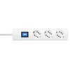 Kopp DUOversal® Plus 3/6-Way Power Strip 1.4 m with Double