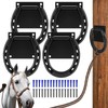 Zhengmy 4 Set Tie Ring for Horses Solid Steel with