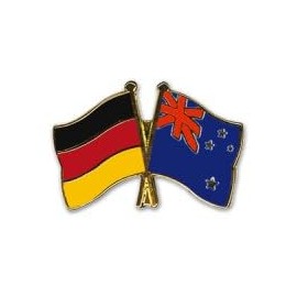 Friendship Pin Pin Germany New Zealand Flag Pin Badge Metal, Hard enamel