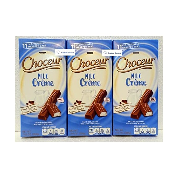 Choceur Milk Crème Smooth Creamy European Chocolate 7.05oz 200g (Three Bars)