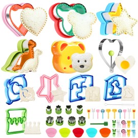 Sandwich Cutter and Sealer,48PCS Sandwich Cutters for Kids Lunch,Crustless Sandwich Maker,Heart Mouse Dinosaur Shape Cookie Cutters Gift for Kids Adult Boys Girls,Lunchbox and Bento Box Accessoriess