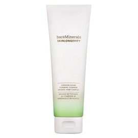 bareMinerals Skinlongevity Cushion Cloud Foaming Cleanser – Cream-to-Foam Face Wash with Mineral Herb Complex, Gently Purifies, Boosts Hydration, Vegan