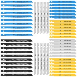 54 Piece Jigsaw Blade Set Made of Carbon Steel, Various Jigsaw Blades with U Shank, Sharp Quick Cut Jigsaw Blade, Woodworking Tool for Cutting Wood, Metal