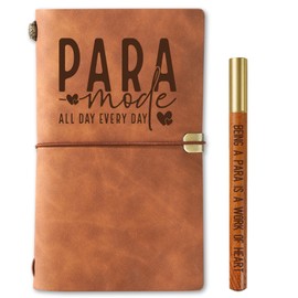 InnoBeta Paraprofessional Appreciation Gifts, Paraprofessional Journal & Pen Leather with Faith Message Refillable Notebook, Travel Diary, 7.8x5 Inches - Mode