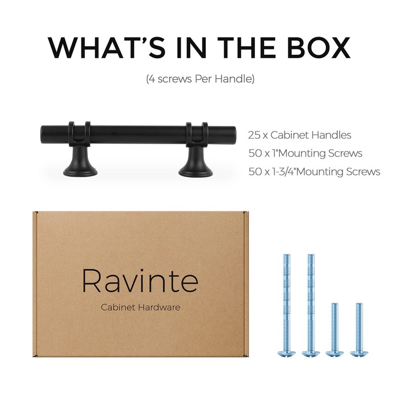 Ravinte 25 Pack 5 Inch Cabinet Pulls Kitchen Cupboard Handles