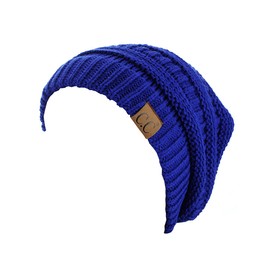 NYFASHION101 Trendy Warm Chunky Soft Stretch Cable Knit Slouchy Beanie Skully HAT20A, Royal Blue