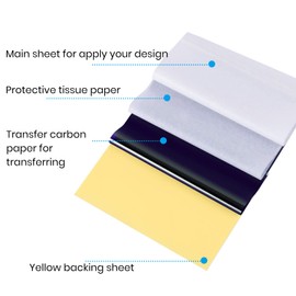 Professional Tattoo Transfer Papers 4 Layers Kit Tattoos Art Thermal Stencil Paper 11.7"×8.3" 60Sheets