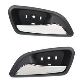 For Chevy Cruze 2011 2012 2013 2014 2015 Interior Door Handle Driver and Passenger Side | Pair | Front Or Rear | All Submodels | Plastic | Ebony Black Bezel With Chrome Lever
