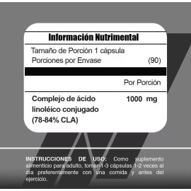Suplemento Meta Nutrition Cla 90 Caps 90 Servicios Sabor Sin sabor