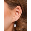 Vesitim Dangle Drop Earrings 925 Sterling Silver Solitaire Hook Earring