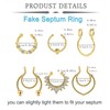 QWALIT Gold Fake Septum Ring Fake Septum Piercing Faux Septum