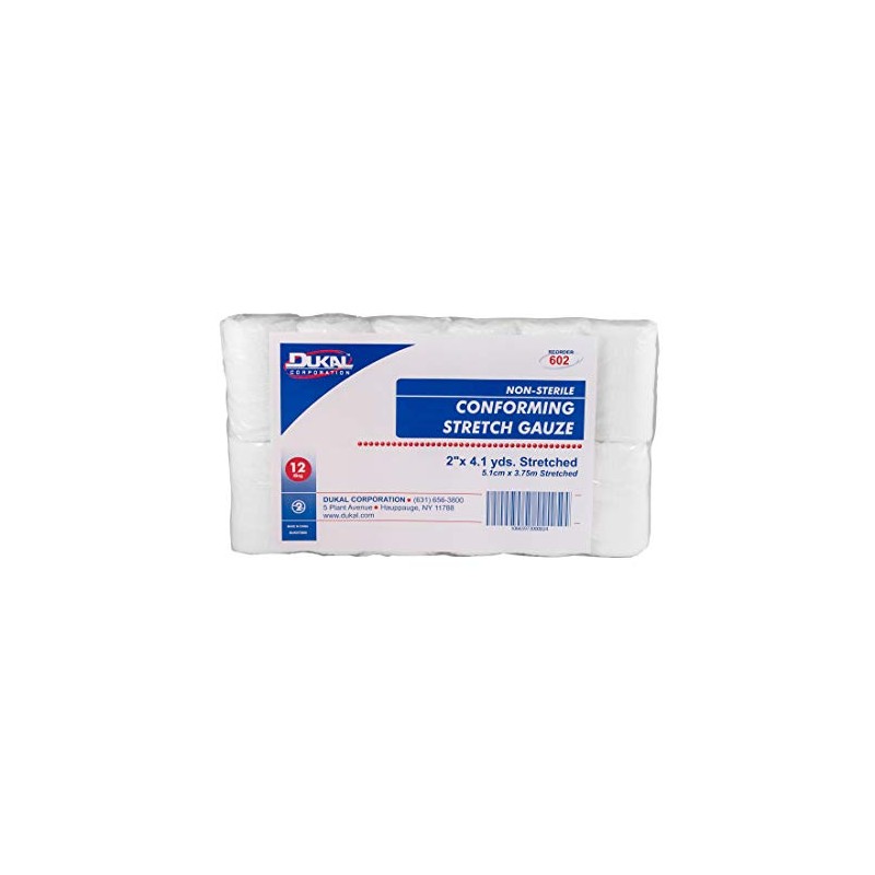 Dukal 64752 Conforming Stretch Gauze Bandage, 2" X 4.1 yard.,