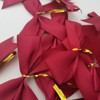 Micomon 50pcs 3-1/2" Burgundy Twist Ties Satin Wine Color Bows