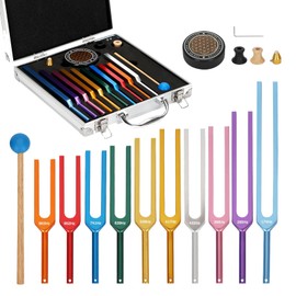 10 PCS Tuning Fork Set, Solfeggio Sound Healing Forks with Activator