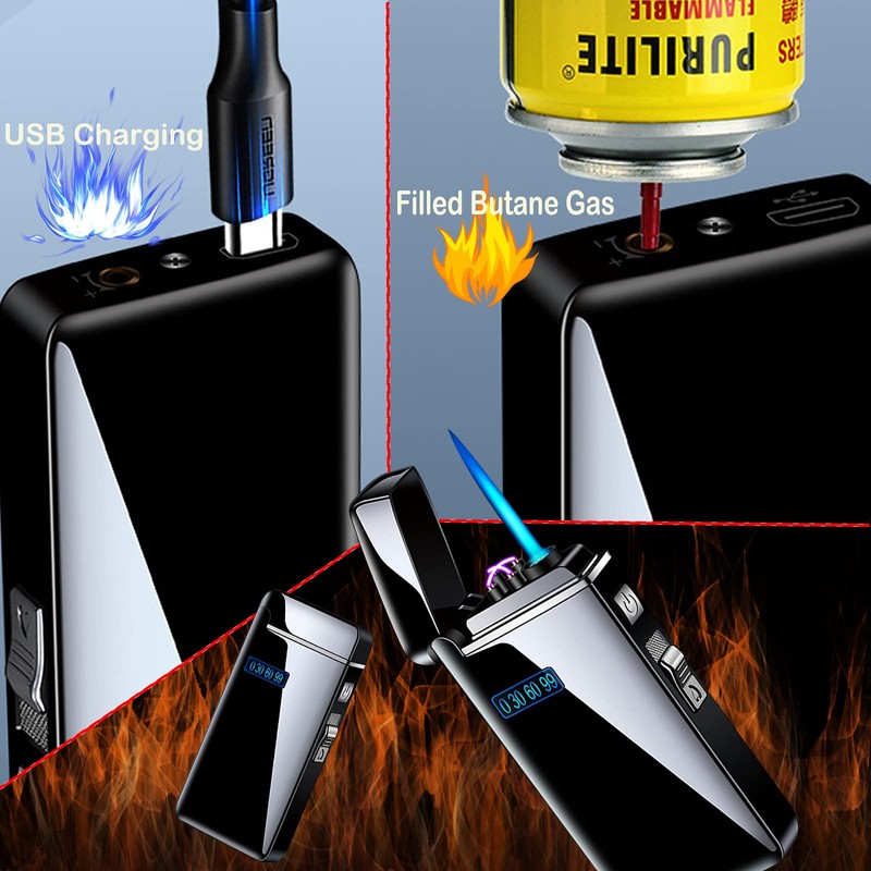 Arc Jet Flame Torch Lighter - Electric, Refillable Butane 2