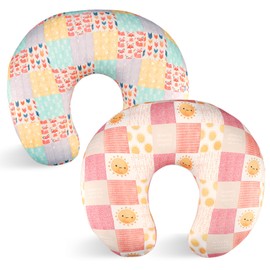 SWESEN 2 Pack Nursing Pillow Cover for Baby Girls, Breastfeeding Pillow Slipcover, Soft Stretchy Snug Fits On Infant Nursing Pillow, Machine Washable & Breathable, Fox & Sun