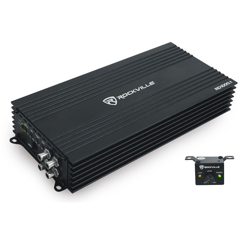 Rockville RD1000.1 4000w Peak/1000 Watt RMS Mono Car Amplifier+Amp Wire