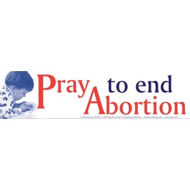 Pray to End Abortion Pro-Life Bumper Sticker