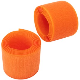 AERZETIX - C66000 - Velcro tape / roll 50 mm 1 metre - organiser/cable tie - strap for clothes bags - made of polyamide and polyester - colour: orange