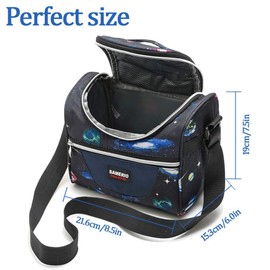 SAMERIO Kühltasche Klein Isoliert für Kinder Lunchtasche Lunchbox Tasche für Jungen Mädchen Student Tragbar Faltbar Lunchbag für Arbeit Reisen Büro Picknick (Schwarzer Stern)
