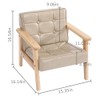 Kelendle Sofa Chair:Solid Wood Arm & PU Leather Fabric Seating