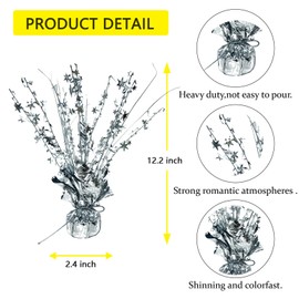 ALISSAR 2-Pack Glitter Silver Star Centerpieces-Table Decorations for Home Decor Birthday Wedding Anniversary Decor (Silver)