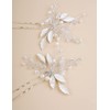 BERYUAN Women Pearl Leaves Hair Pin Hair Clip Bridal Hair