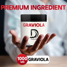 Pure Graviola Soursop Capsules Organic - 1000Mg Per Serving 60 Count for 1 Month Supply - Soursop Fruit Advanced Formula for Body Balance, Comfortable Mood, Strength & Immune System